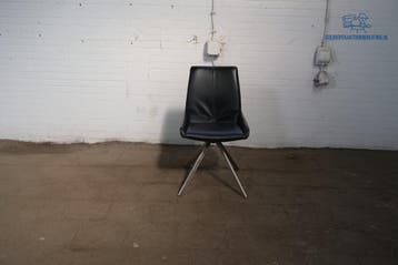 Tweedehands Henders & Hazel Stoel Zwart Leder Chroom, Verzenden, Gebruikt, Overige materialen