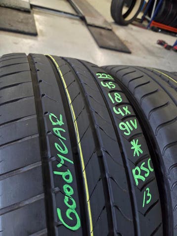 225/45/18 91V *RSC GOODYEAR ZOMERBANDEN 6,9MM PROFIEL 4X, Ophalen, 18 inch, Gebruikt, Band(en)