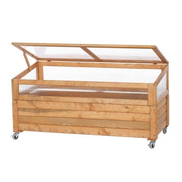 Kweekbak met Kas Deksel op Wielen Eikenlook 118 x 52 x 59 cm, Verzenden