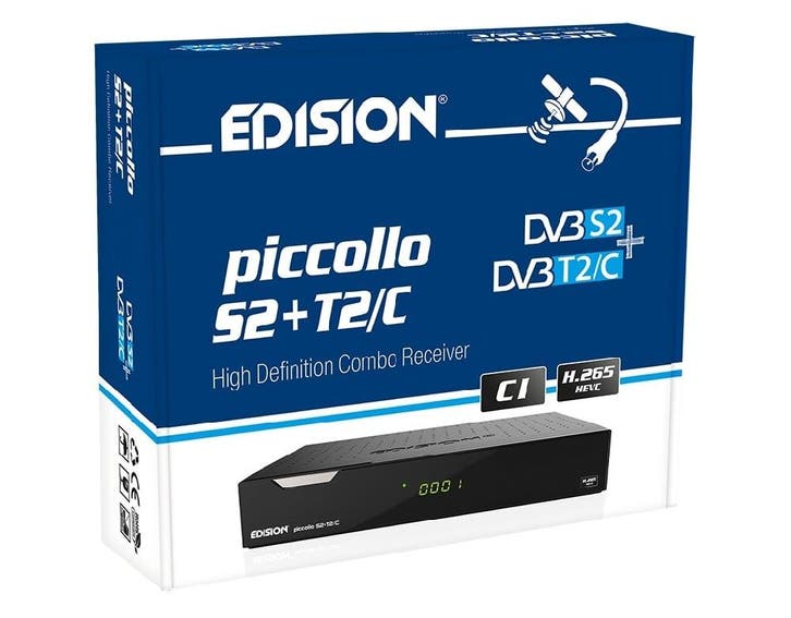 Edision Piccollo S2+T2/C met CI slot, Audio, Tv en Foto, Schotelantennes, (Schotel)antenne-accessoires, Nieuw, Ophalen of Verzenden