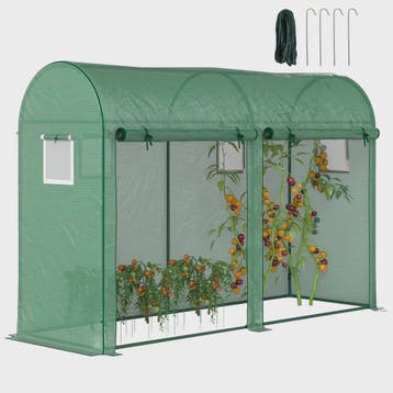 Outsunny Greenhouse Tunnel Garden Shed Greenhouse with 4 Win, Verzenden, Nieuw
