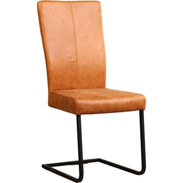 Leren eetkamerstoel Dare - Vintage Cognac (cognac) -, Bruin, Nieuw, Ophalen of Verzenden, Eén