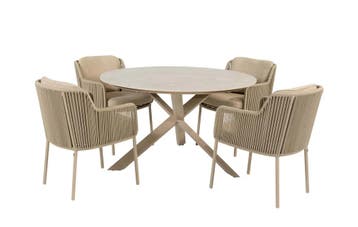 4 Seasons Outdoor Bernini tuinset latte met Prado tafel met, Ophalen of Verzenden, Nieuw