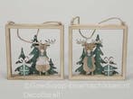 Houten raam met Rendier 14x14x2 cm per stuk, Ophalen of Verzenden, Nieuw