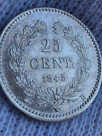 Frankrijk. Louis Philippe I. 25 Centimes 1845-B, Rouen