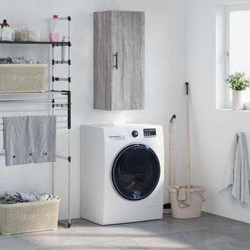 vidaXL Bovenkast 34,5x34x90 cm grijs sonoma eikenkleurig, Minder dan 50 cm, Verzenden, Nieuw, Minder dan 100 cm