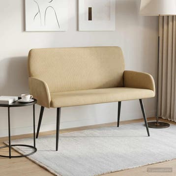 vidaXL Tweezitsbank met metalen poten 2-zits Grijs groen, Verzenden, Minder dan 150 cm, Stof, Nieuw