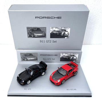 Porsche 911 GT2 - Set met 2 modellen van Porsche Drivers, Hobby en Vrije tijd, Modelauto's | 1:5 tot 1:12, Nieuw