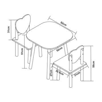 Kindertafel met 2 kinderstoelen Siljan wit en lila [en.casa], Verzenden, Nieuw