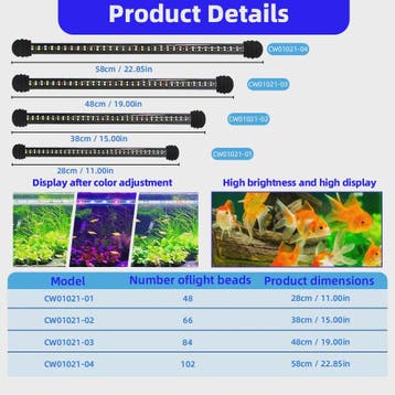 LED Aquarium Verlichting met RGBW Kleuren, Timer & Dimbaar, Dieren en Toebehoren, Verzenden, Nieuw
