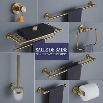 Luxe Geborsteld Gouden Badkamer Accessoires Set: Handdoekrek, Verzenden, Nieuw