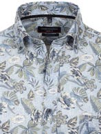 Casa Moda Gebloemd Linnen Overhemd Button Down Boord, Verzenden, Nieuw, Blauw