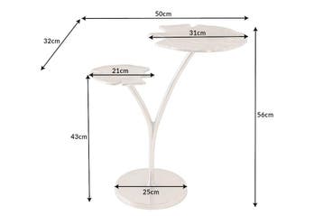 Decoratieve bijzettafel GINKGO LEAFS 50cm zilver handgemaakt, Ophalen of Verzenden, Nieuw