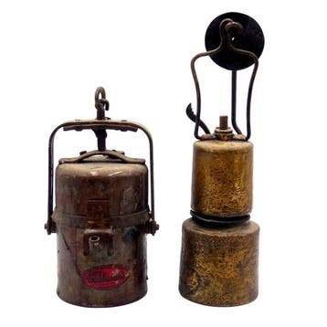Lantaarn - 2x Antieke carbide-lampen ERICKSSONS,