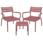 Garden Impressions Paris loungeset 3-delig - marsala, Tuin en Terras, Verzenden, Nieuw