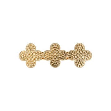 Haarspeld Patentspeld 7cm - Klavervorm – Metaal – Goud, Nieuw