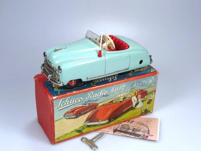 Schuco - 4012 Radio Auto in Doos (1952) mint groen, Thorens, Antiek en Kunst, Antiek | Speelgoed