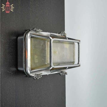 Wandlamp - Messing, Glas - Industrieel kooi-lamp