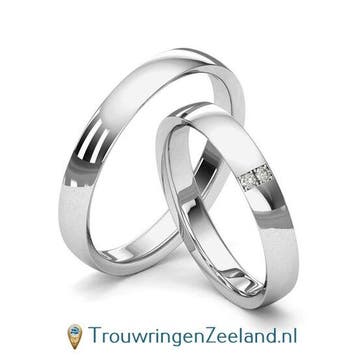 Trouwringen in platina 600/950 glans gepolijst 3,5 mm. br..., Verzenden, Nieuw