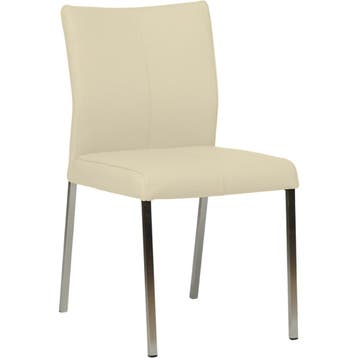 Leren eetkamerstoel Basic - Toledo Polar (crème) - Poten, Huis en Inrichting, Overige kleuren, Nieuw, Leer, Ophalen of Verzenden