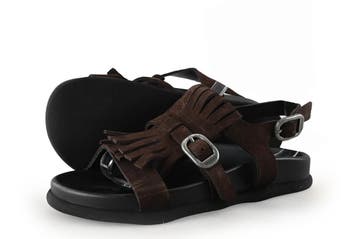 Shabbies Amsterdam Sandalen in maat 38 Bruin, Verzenden, Sandalen of Muiltjes, Zo goed als nieuw, Bruin
