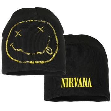 Nirvana Smiley Band Logo Beanie Muts, Verzenden, Nieuw
