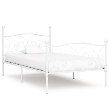vidaXL Bedframe met lattenbodem metaal wit 100x200 cm, 100 cm, Eenpersoons, Verzenden, Wit