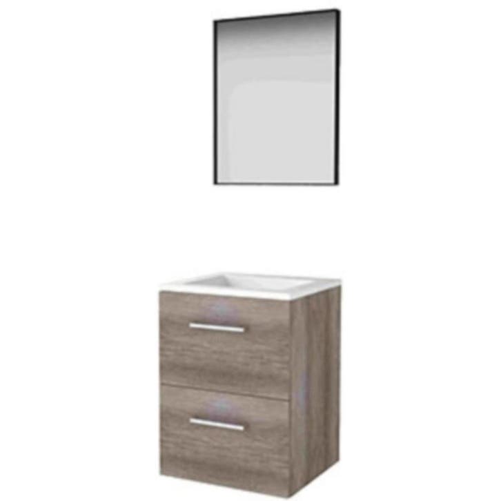 Basic-Line Framed 46 Badkamermeubelset - 50 x 46 cm - Met, Huis en Inrichting, Badkamer | Badkamermeubels, Nieuw, Ophalen of Verzenden