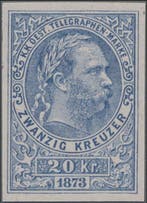 Oostenrijk 1873 - Telegraaf : 20 Kreuzer Keizer Franz, Gestempeld