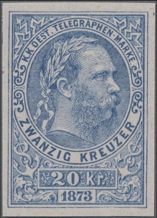 Oostenrijk 1873 - Telegraaf : 20 Kreuzer Keizer Franz, Postzegels en Munten, Postzegels | Europa | Oostenrijk