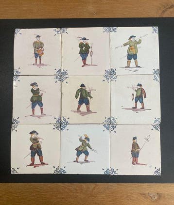 Tegel (9) - 1950-1960 - Set Polychrome wandtegels