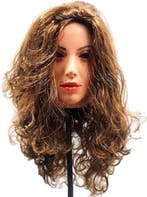 Vrouwenmasker Deluxe (bruin krullend haar), Verzenden, Nieuw