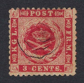 Deens-West-Indië 1855/72 - Wapen 3c karmijn - Nº 3, Gestempeld