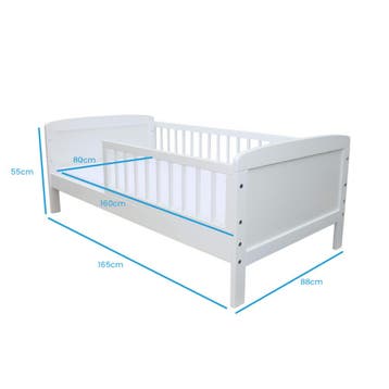 Ledikant Wit 160x80 | Uitvalbeveiliging | Laatste Stuks!, 85 tot 100 cm, Nieuw, Ophalen of Verzenden, Lattenbodem