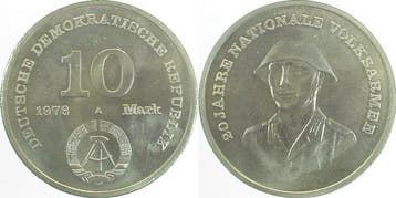 10 Mark Ddr 20 J Nva 76 handgehoben, Verzenden