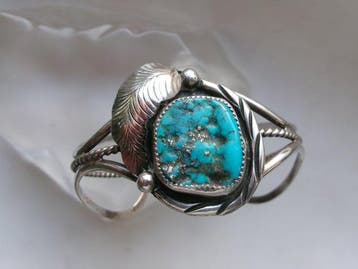 Armband Zilver & Turkoois - Navajo - V.S. (Zonder