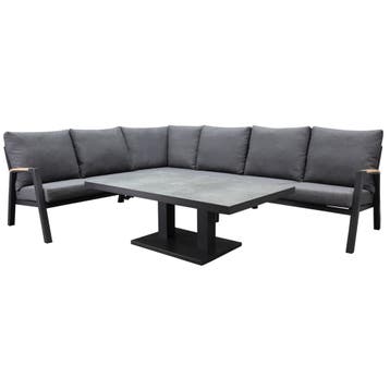 Montenegro dining hoek loungeset 5 delig met verstelbare, Ophalen of Verzenden, Nieuw, Aluminium