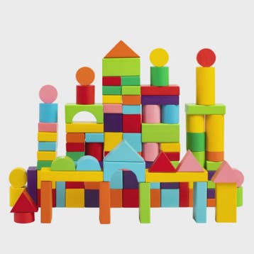 Houten Blokken Speelgoed - 100 Stuks Gekleurde Bouwblokken v, Kinderen en Baby's, Verzenden, Nieuw