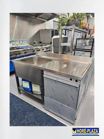RVS spoeltafel horeca | 1400x700x860 mm | Optie Vaatwasser, Nieuw zonder verpakking, RVS Meubilair