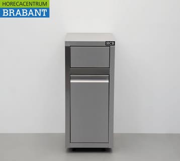 HCB RVS Verrijdbare prullenbak afvalbak vuilnisbak, Ophalen of Verzenden, Nieuw in verpakking