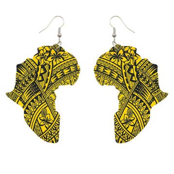 African Continent Earrings Geel, Ophalen of Verzenden, Nieuw