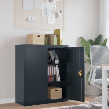 vidaXL Archiefkast 90x40x105 cm staal antracietkleurig, Verzenden, Nieuw