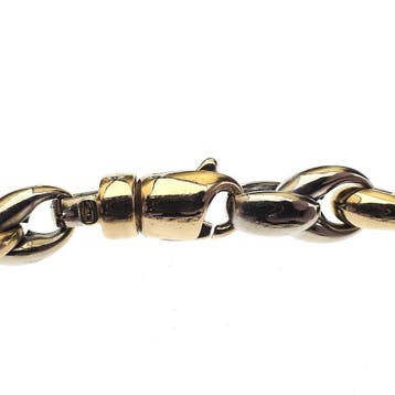 Bicolor gouden ankerschakel armband (Schakelarmband), Ophalen of Verzenden, Gebruikt, Goud, Goud