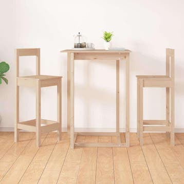 vidaXL Barstoelen 2 st 40x41,5x112 cm massief grenenhout, Huis en Inrichting, Verzenden, Nieuw, Bruin