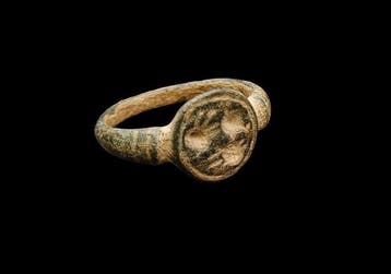 Oud-Romeins Brons Animal Ring - 19 mm (Zonder minimumprijs), Antiek en Kunst