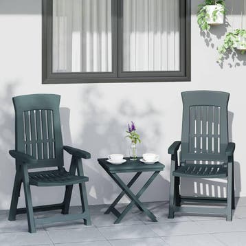 vidaXL Opklapbare ligstoelen, 2 stuks, groen PP, Verzenden, Nieuw, Kunststof