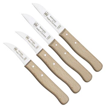 RÖR Solingen 4–Delige Schilmesjes Set: Krom & Recht met H, Ophalen of Verzenden, Nieuw, Hout