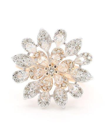 Statement ring - 14 karaat Roségoud, Witgoud - 1.24ct. tw.