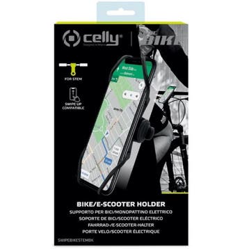 Celly SwipeBikeStem Telefoonhouder Fiets Zwart, Verzenden, Nieuw