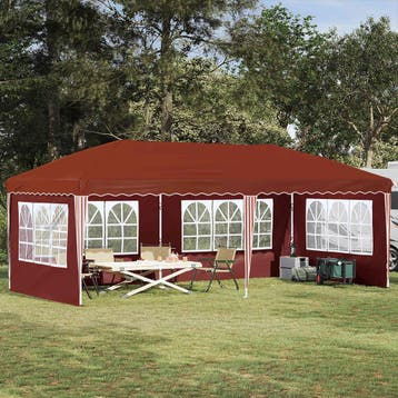 vidaXL Pop-up partytent 575 x 289 x 245 cm Terracotta, Verzenden, Nieuw, Partytent